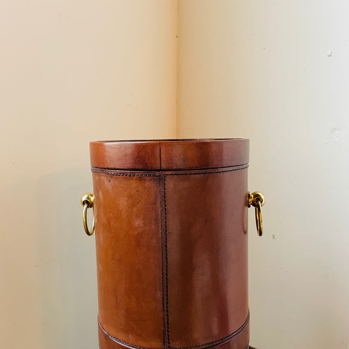 Brown Leather Umbrella Stand