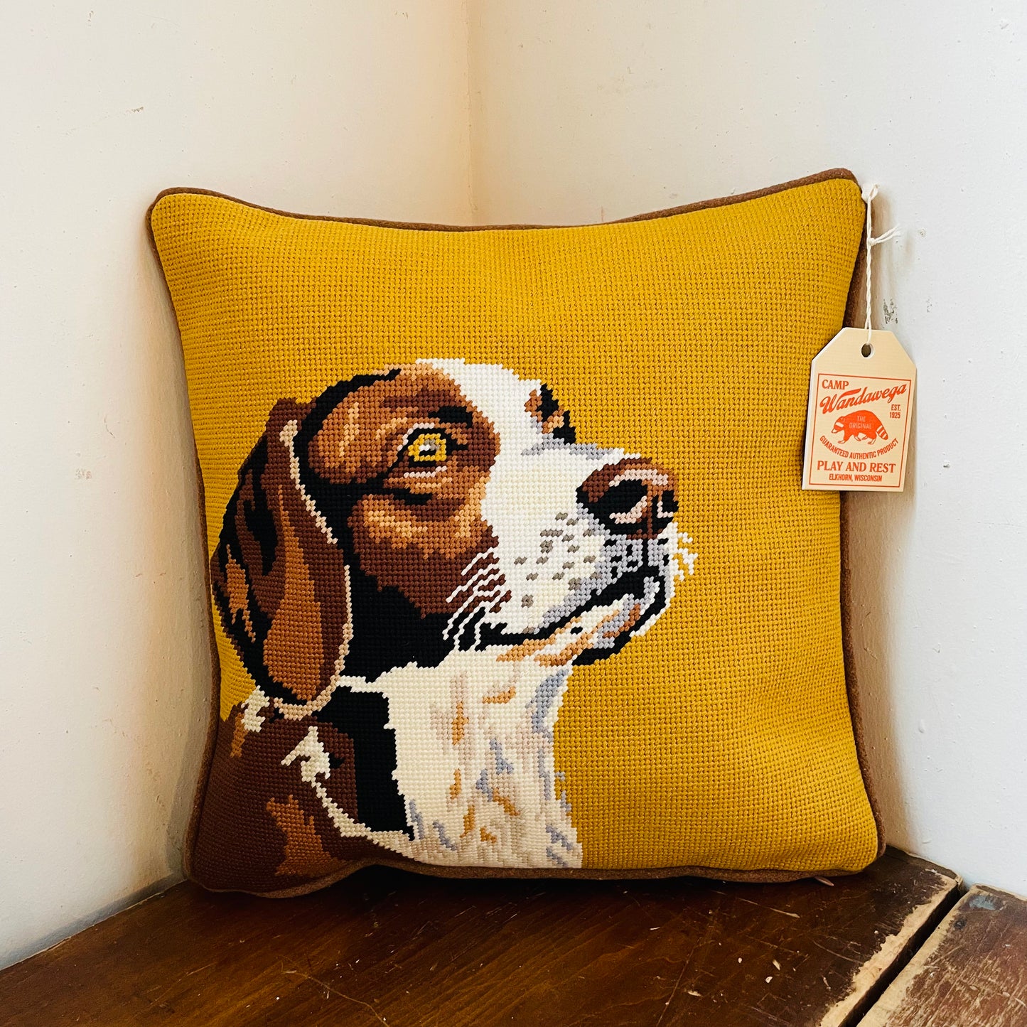 Hunting Hound Needlepoint Pillow