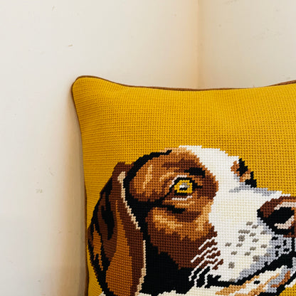 Hunting Hound Needlepoint Pillow