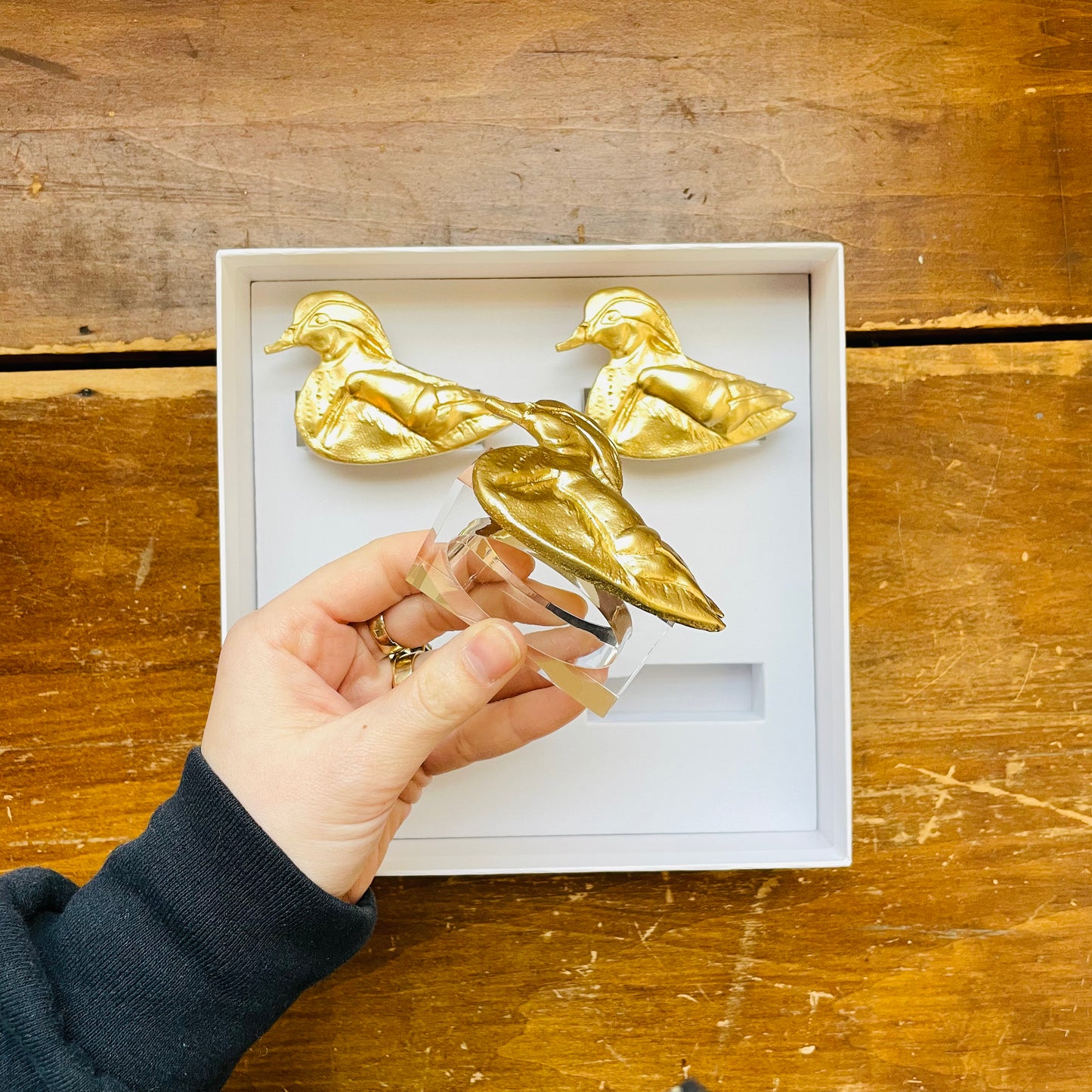 Wood Duck Clear Napkin Rings
