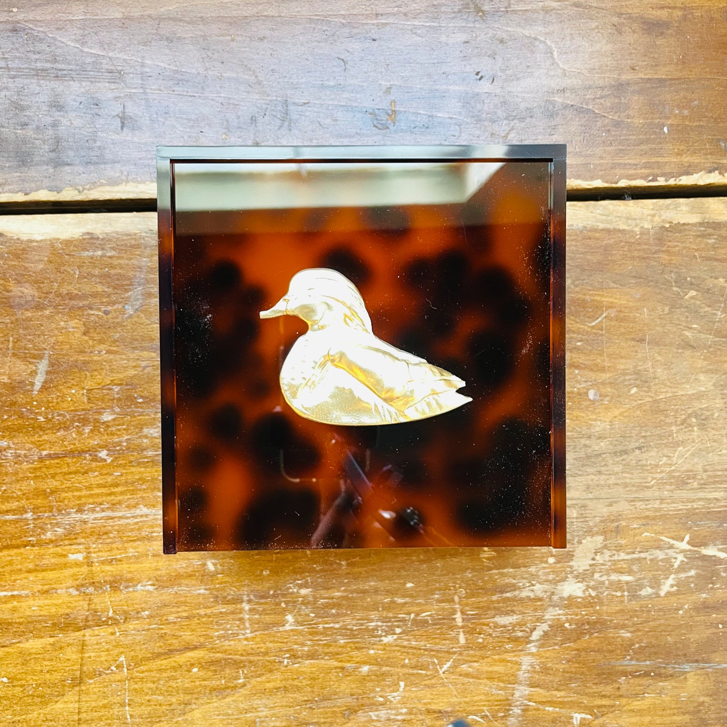 Wood Duck Tortoiseshell Cocktail Napkin Box