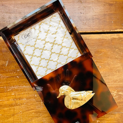 Wood Duck Tortoiseshell Cocktail Napkin Box