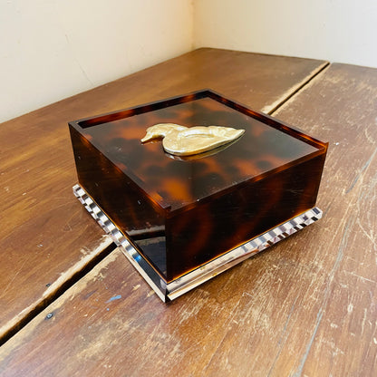Wood Duck Tortoiseshell Cocktail Napkin Box