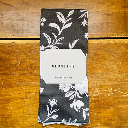 Botanical Silhouettes Charcoal Tea Towel
