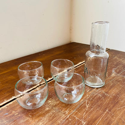 Glass Salsa Pitcher with Four Bowls