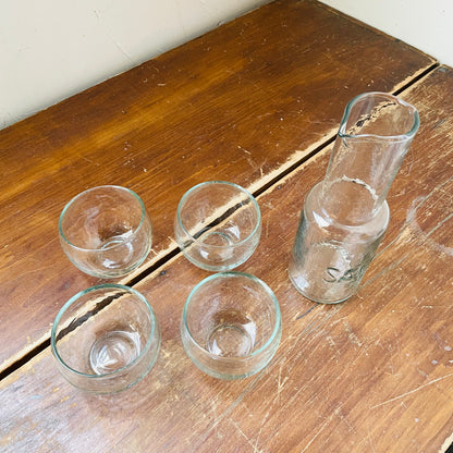 Glass Salsa Pitcher with Four Bowls