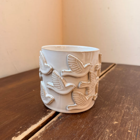 Ceramic Flock of Birds Cachepot