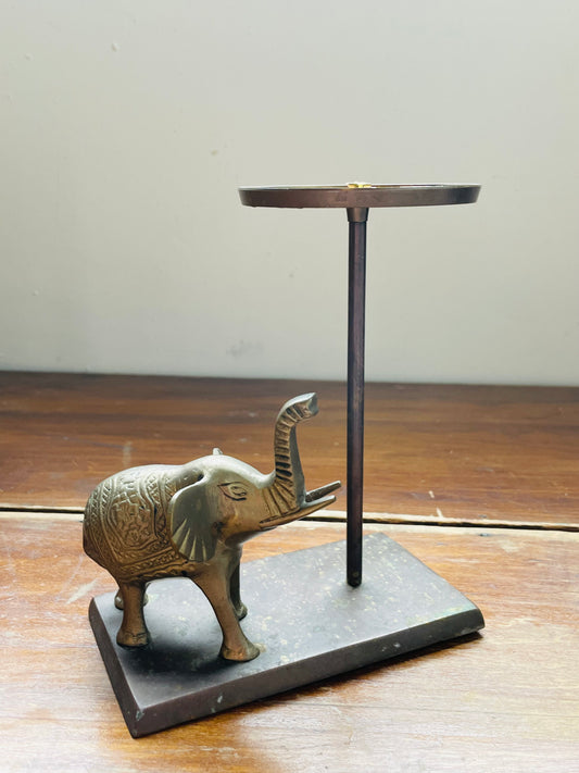 Brass Elephant Candle Holder-Vintage