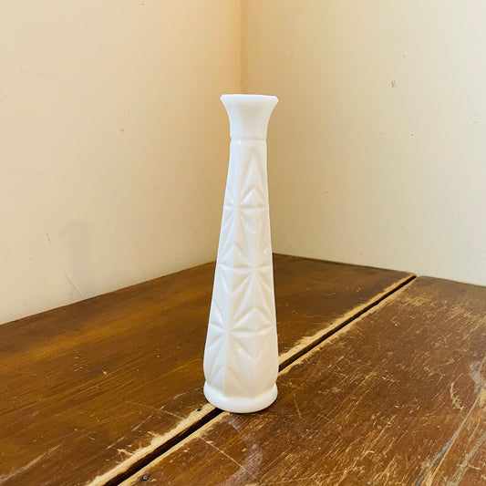 Hoosier Starburst Milk Glass Bud Vase- Vintage