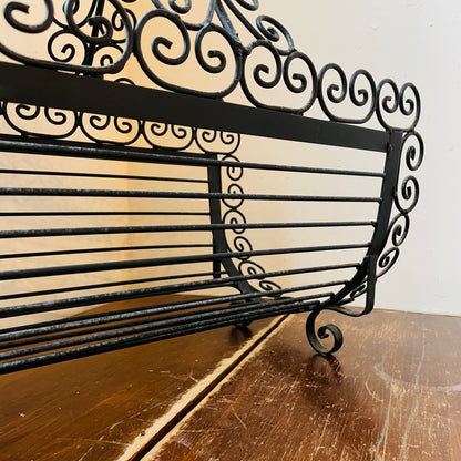 Scroll Wrought Iron Firewood Holder- Vintage