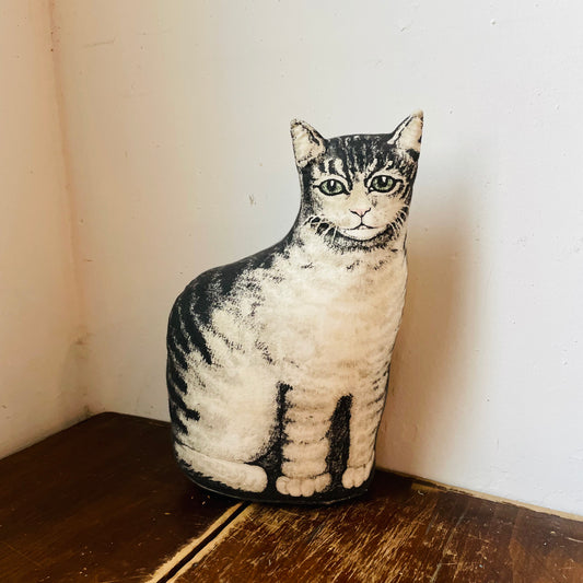 Plush Cat Pillow- Vintage