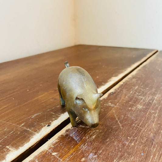 Solid Brass Pig- Vintage