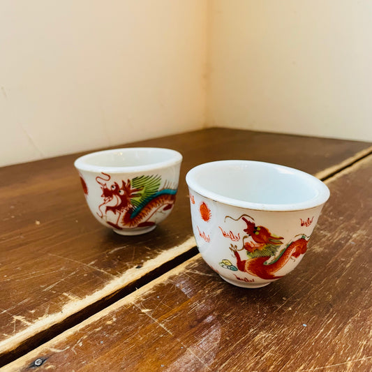 Chinese Dragon Teacup Set- Vintage