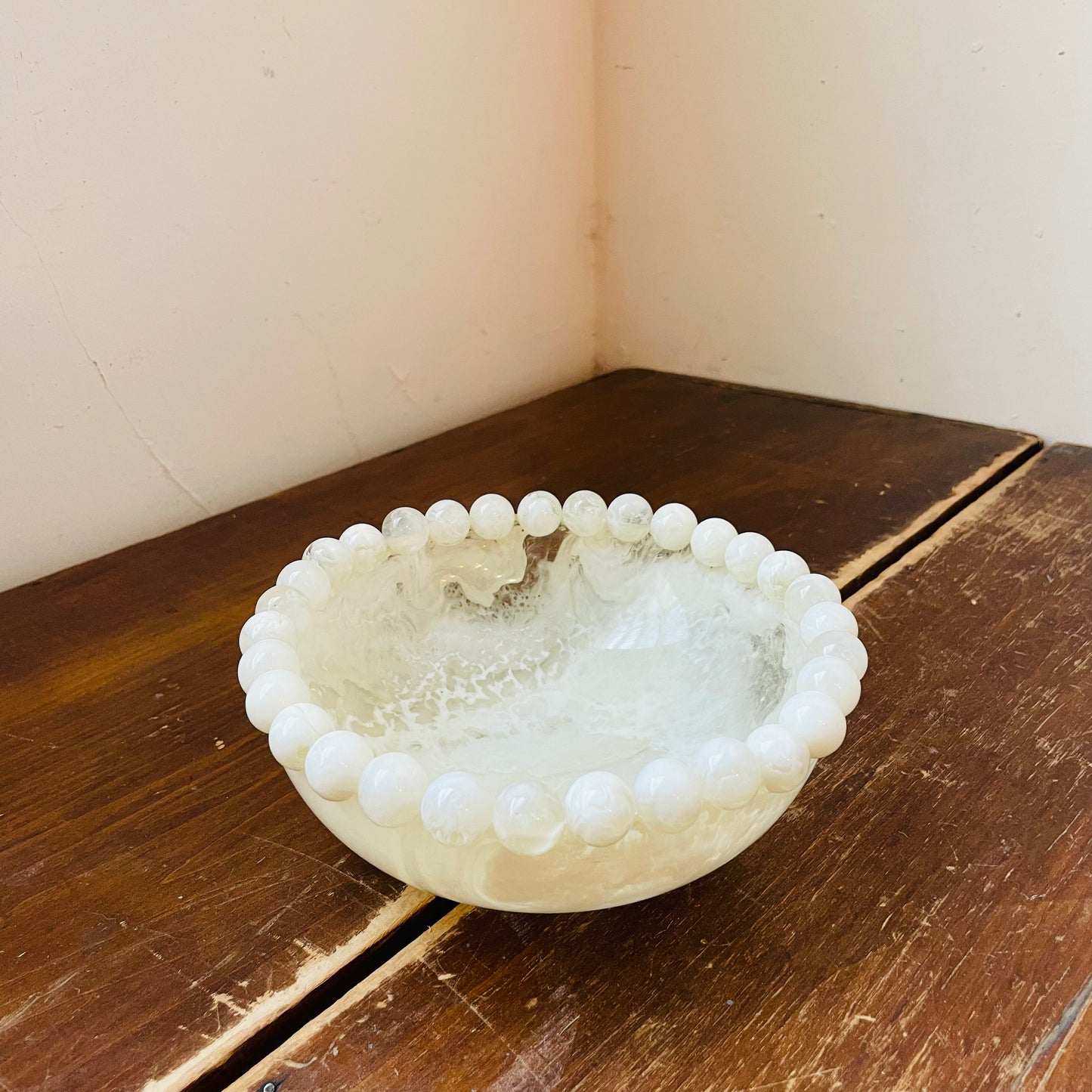 Modern Pop White Beaded Rim Bowl
