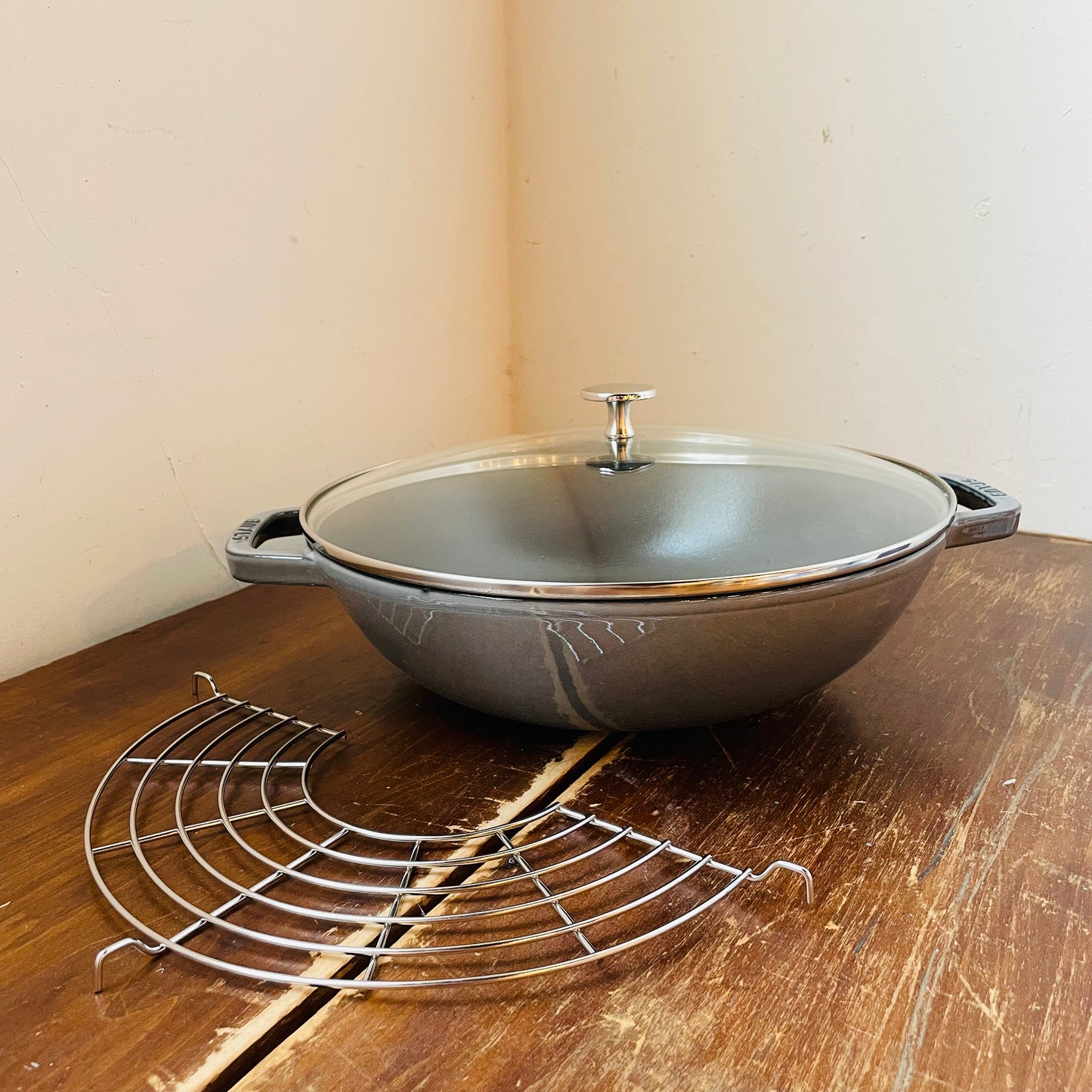 STAUB Cast Iron 4.5-qt Perfect Pan: Graphite Grey