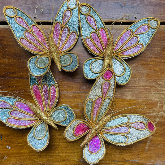 Butterfly Clip On Ornament- Vintage