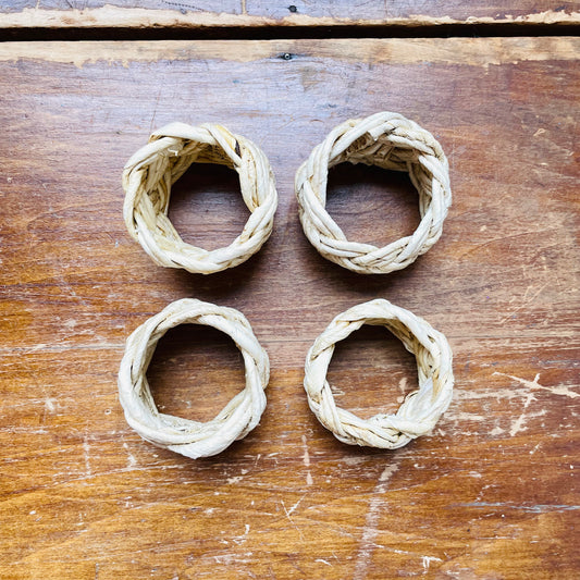Abaca French Braided Napkin Ring Set
