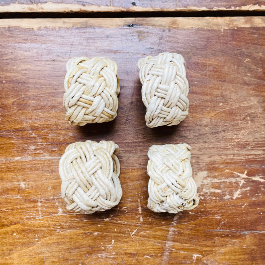 Abaca French Braided Napkin Ring Set