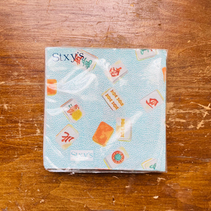 Teal Mahjong Cocktail Napkins