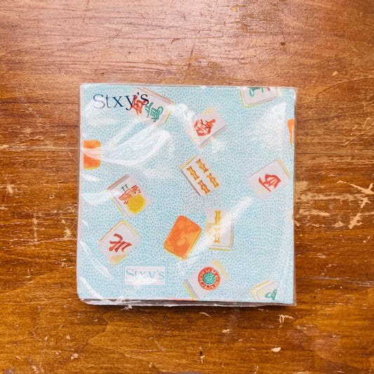 Teal Mahjong Cocktail Napkins