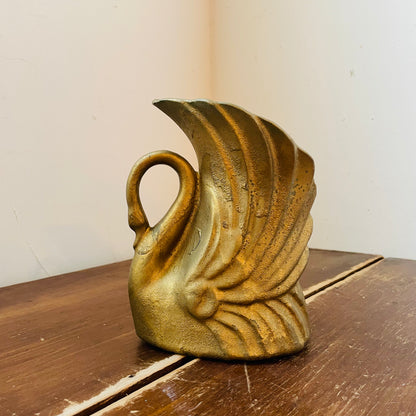 Spray-painted Golden Swan Planter- Vintage