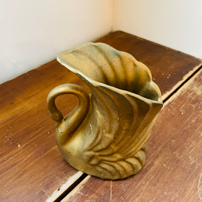Spray-painted Golden Swan Planter- Vintage