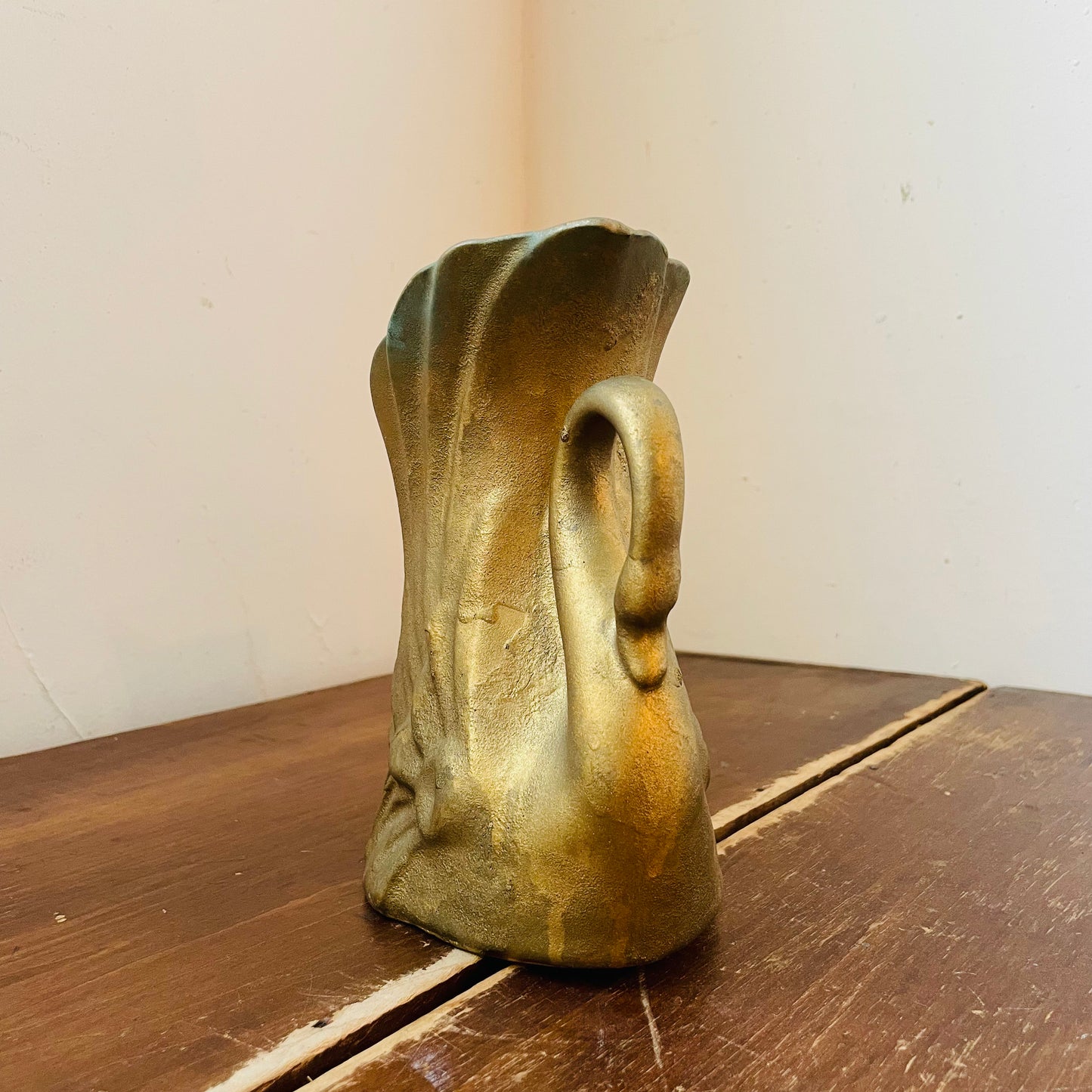 Spray-painted Golden Swan Planter- Vintage