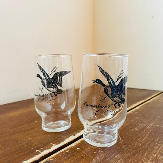 Canvasback Tall Brandy Glass Set of Two- Vintage