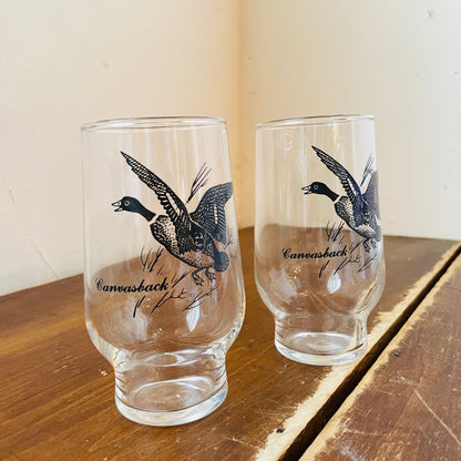 Canvasback Tall Brandy Glass Set of Two- Vintage