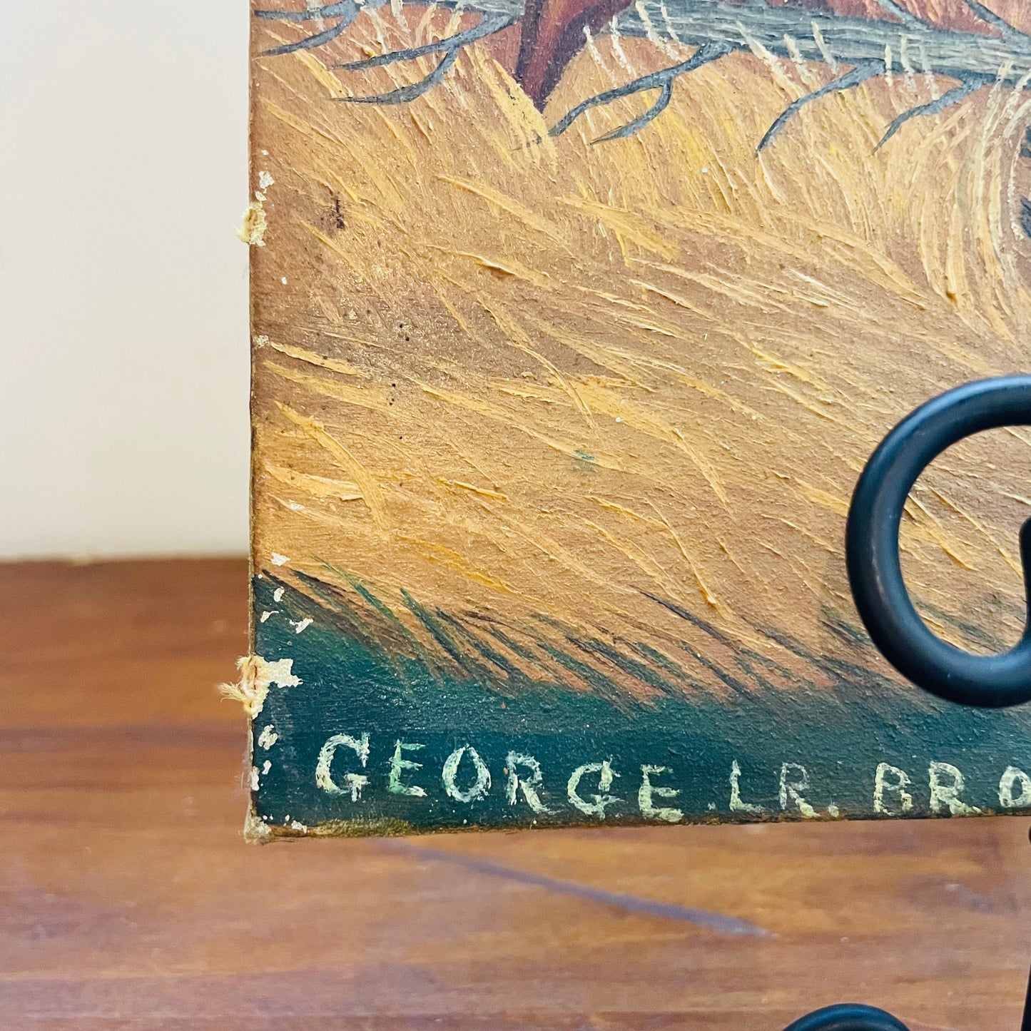 George LR. Brown "Battle" Original Oil-  Vintage