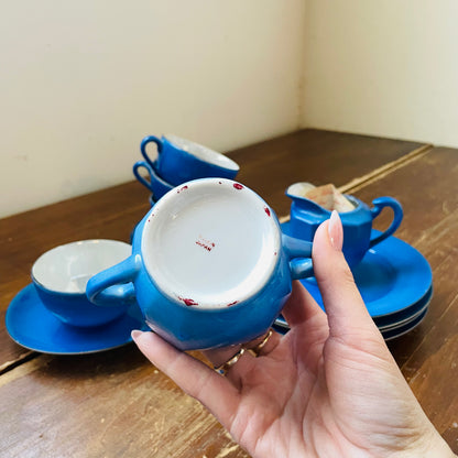 1940's Blue & Lusterware Wedding Tea Set- Vintage