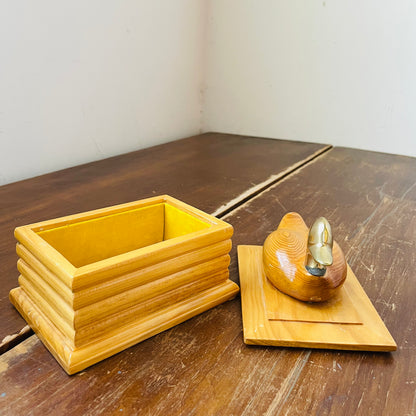 Enesco Brass & Wooden Duck Trinket Box- Vintage