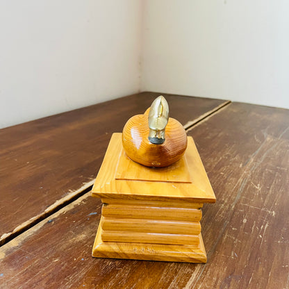 Enesco Brass & Wooden Duck Trinket Box- Vintage