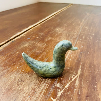 Inuit Carved Serpentine Stone Duck- Vintage