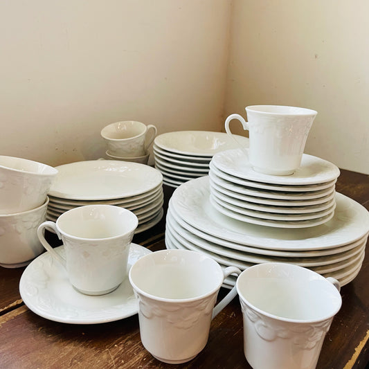 39 Piece White Harvest Moon Dish Set- Vintage