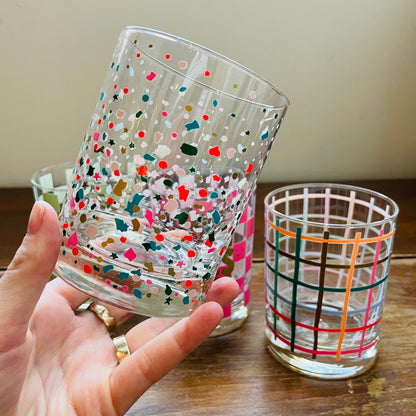 Holiday Fun Lowball Rocks Glasses- Set of 4