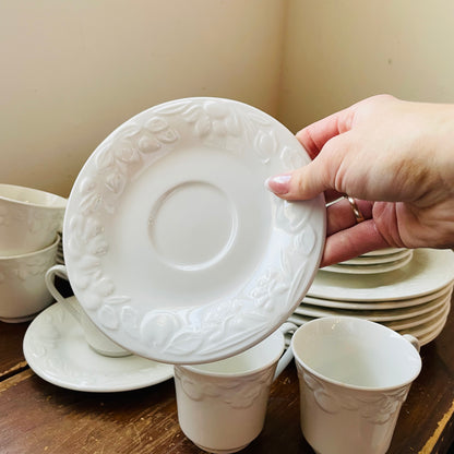 39 Piece White Harvest Moon Dish Set- Vintage