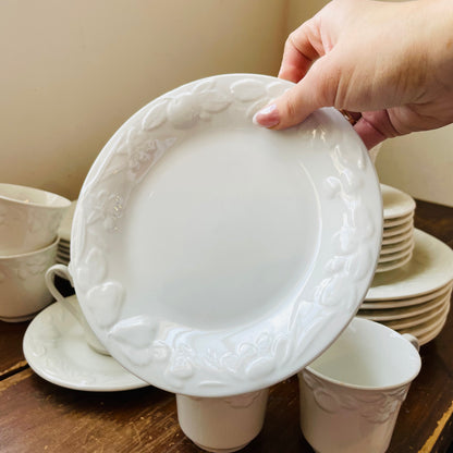 39 Piece White Harvest Moon Dish Set- Vintage