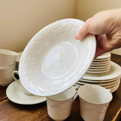 39 Piece White Harvest Moon Dish Set- Vintage