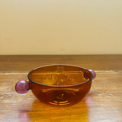 Lollipop Amber & Purple Color Block Glass Bowl