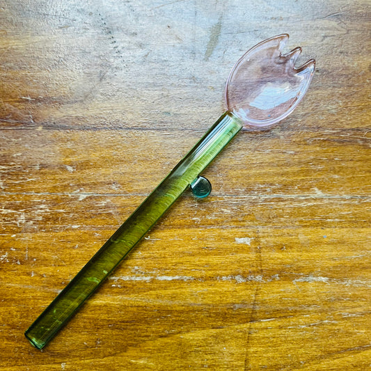 "Fleur" Pink Tulip Flower Shape Glass Spoon