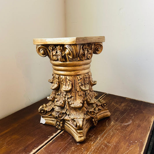 Gilt Corinthian Column Pedestal- Vintage