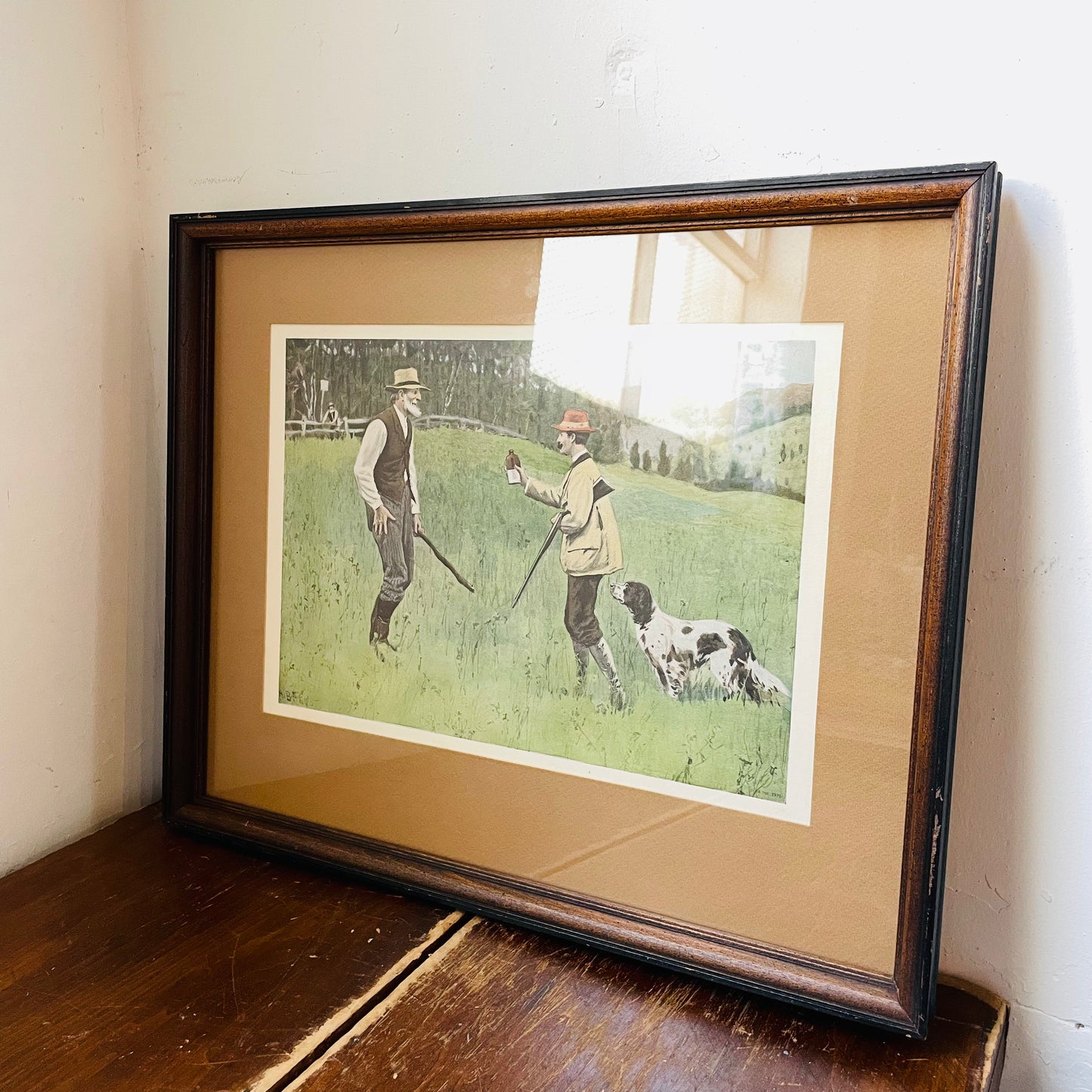 Framed "The Conciliator" Print by Arthur Burdett Frost- Vintage