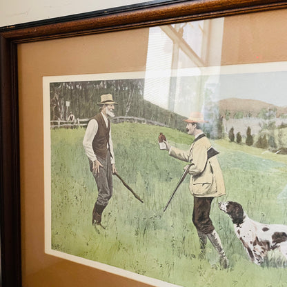 Framed "The Conciliator" Print by Arthur Burdett Frost- Vintage