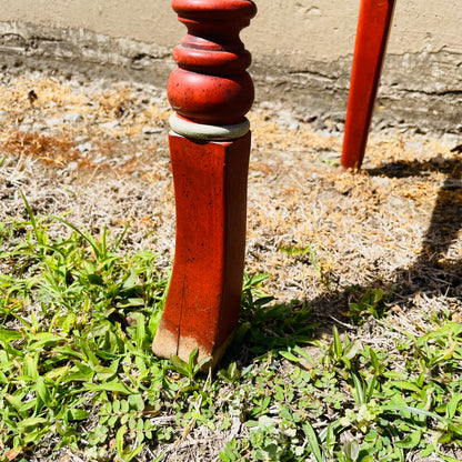 Thomasville French Country Red Dining Chair with Rush Seat- Vintage
