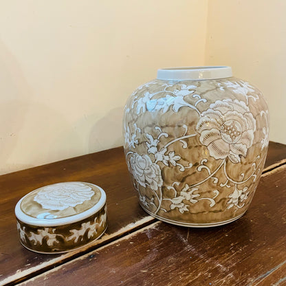 Province Lotus Lidded Jar