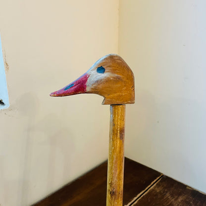 Wooden Duck Head Walking Stick- Vintage