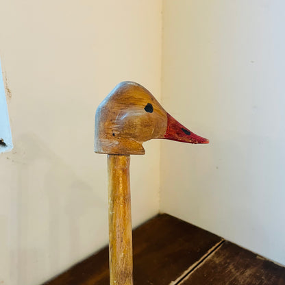 Wooden Duck Head Walking Stick- Vintage