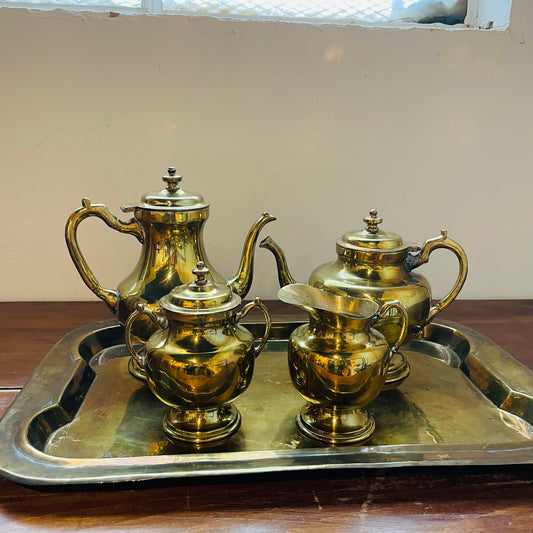 Solid Brass Tea Set-Vintage