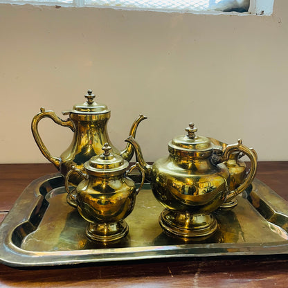 Solid Brass Tea Set-Vintage